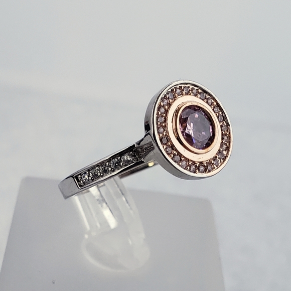 Sterling Bezel Set Pink Ring - Picture 3 of 8